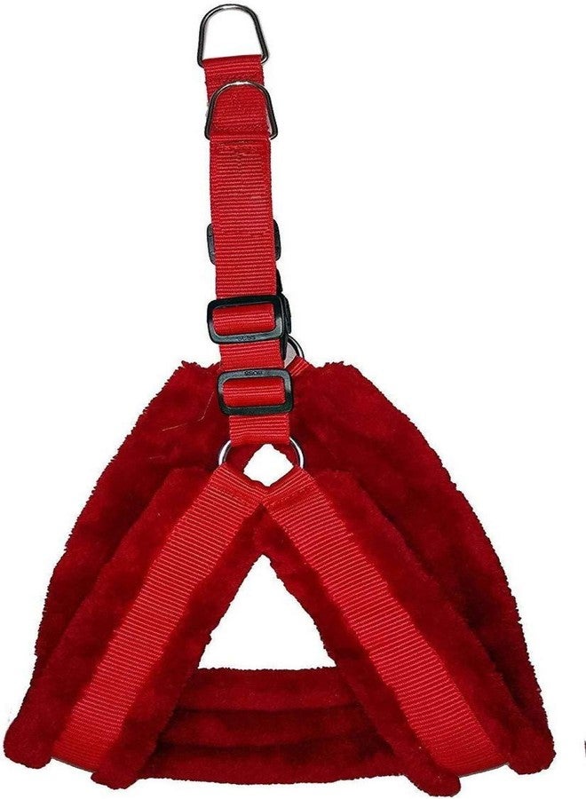 Eagle Pets Adjustable Nylon Dog Harness & Leash Set with Fur (Red, Large) - Image 2